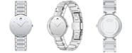 Movado Sapphire Women's Swiss Diamond (1/20 ct. t.w.) Silver-Tone Bracelet Watch 28mm